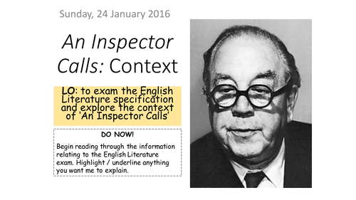 NEW AQA GCSE in English Literature: Paper 2: Modern texts and poetry (An Inspector Calls)