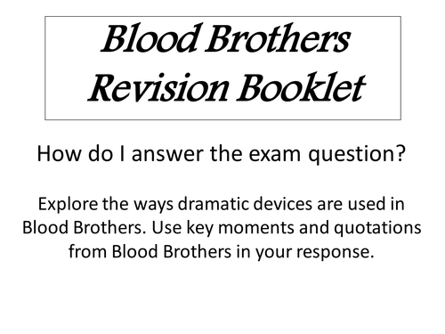 Blood Brothers Revision Booklet 
