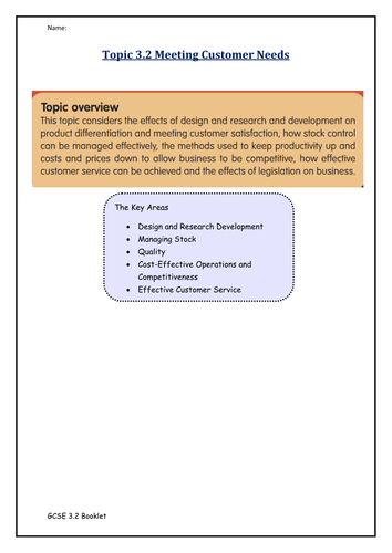 COMPLETE RESOURCE GCSE BUSINESS STUDIES EDEXCEL 3.2 REVISION GUIDE AND WORKBOOK