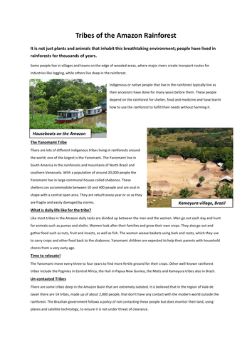 yanomami tribe of the amazon rainforest non chronological report comprehension ks2 teaching resources incident sample for hotels