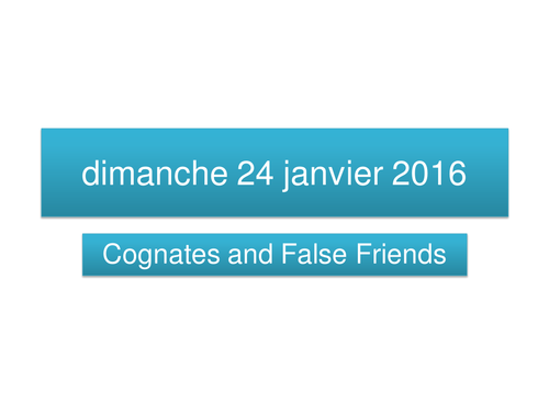 Cognates and False Friends