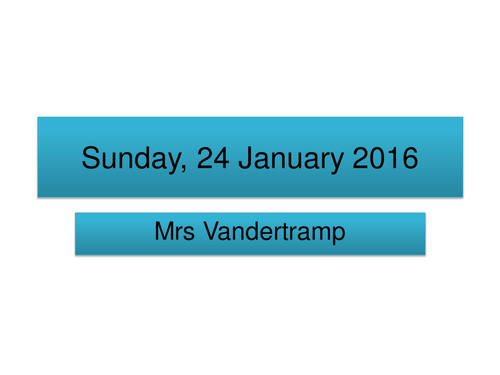 Mrs Vandertramp