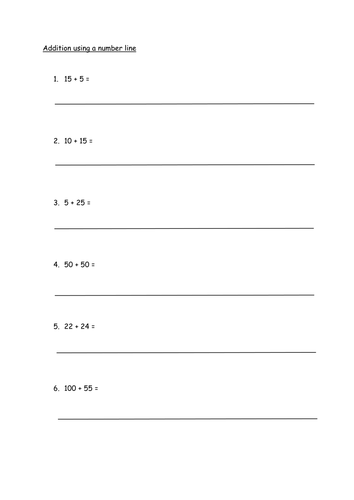 Addition using a number line