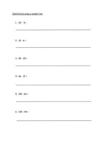 subtraction-using-a-number-line-teaching-resources