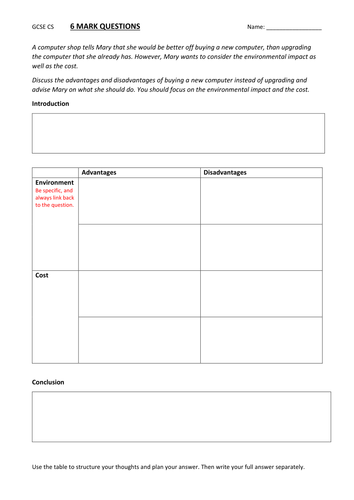 Extended Response Writing Frames