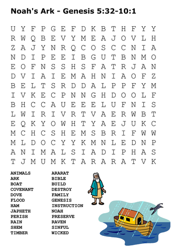 Noah's Ark Word Search 