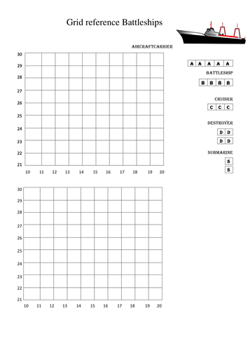 compass worksheet blank by Grid Teaching battleships Lucibis Resources   reference