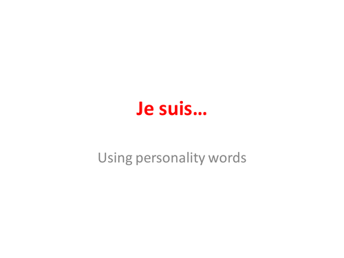 Personality & adjectives in French