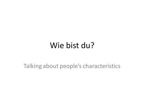Personality words in German