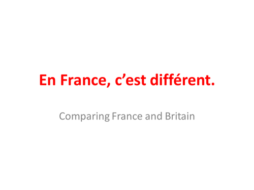 Differences between the UK & France