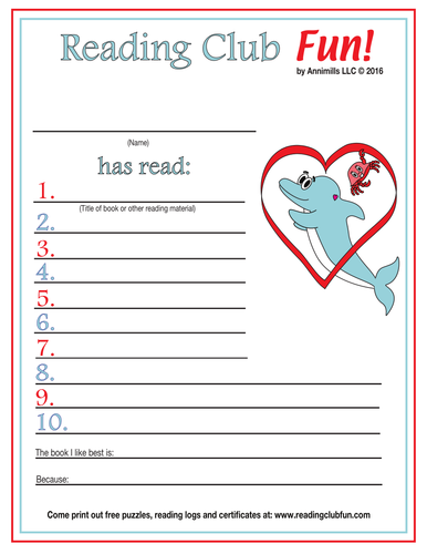 Valentine's Day and Friendship Reading Log and Certificate Set