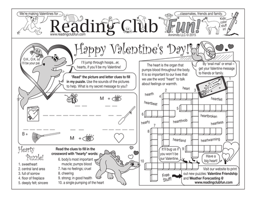 Bundle: Valentine's Day and Friendship Two-Page Activity Set, Word Search, and Cut-Out Cards