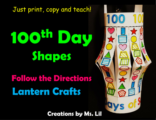 100th Day of School Craft  ::  100 Day Math Activity ::  100 Shapes
