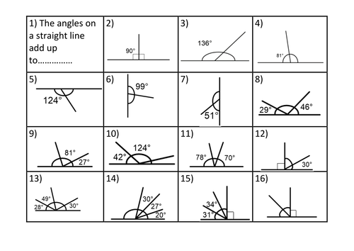 Angles On A Straight Line Teaching Resources