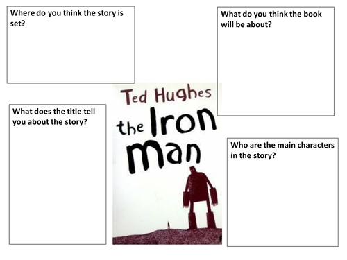 Introduction to new text worksheet-The Iron Man by Ted Hughes 
