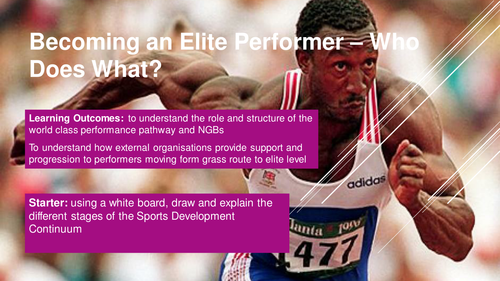 AQA A2 Socio-Cultural: A Route Map to Elite Performance: WHO DOES WHAT?
