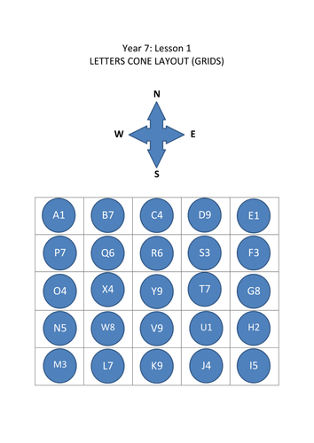 OAA Lesson - Navigating Around Lettered Cones to Spell Sport-Related Words