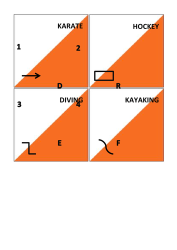 OAA Lesson - Name the Sport (Markers + Pupil Worksheet + Teacher Answer Sheet)