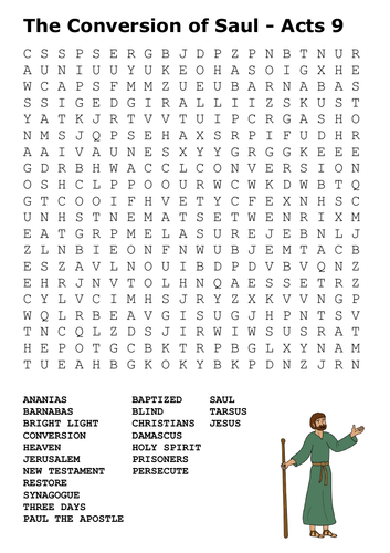 The Conversion of Saul Word Search