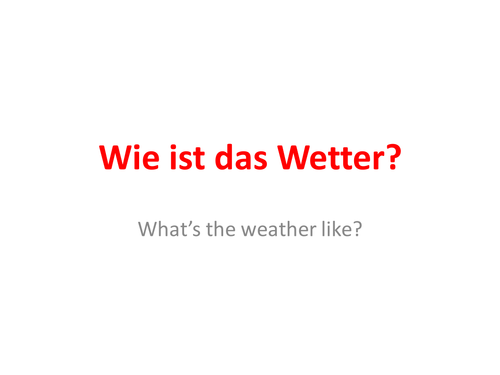 The weather in German