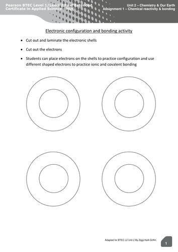 Atom structure and electronic arrangement and ionic bonding