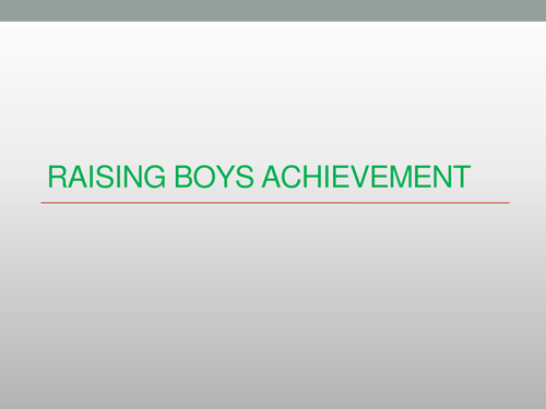 CPD Raising Boys Attainments staff training