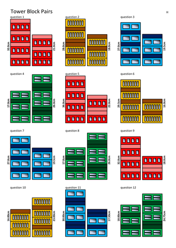 simultaneous equations and building blocks (lesson and worksheet)