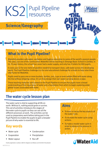 Free WaterAid water cycle lesson plan
