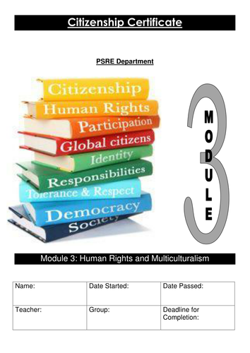 KS4 Citizenship Programme MODULE 3 of 4 Workbook 'Britishness', diversity, immigration, migration