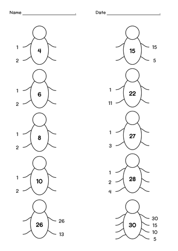 Factor Bugs | Teaching Resources