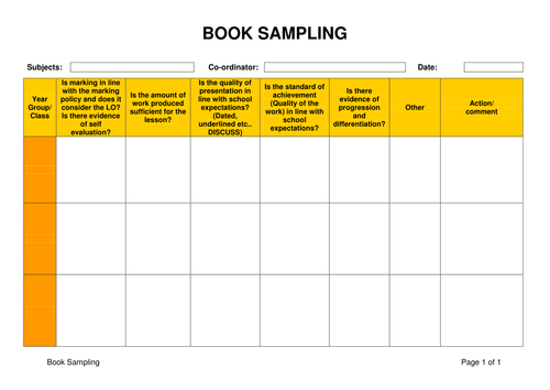 Book Sampling Template