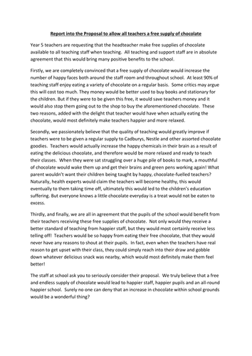 Persuasive essay about chocolate picture