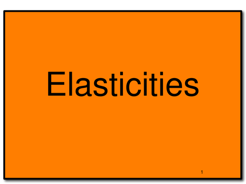 Elasticities