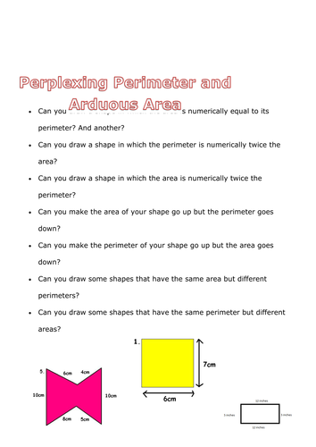 Perimeter and Area Investigation