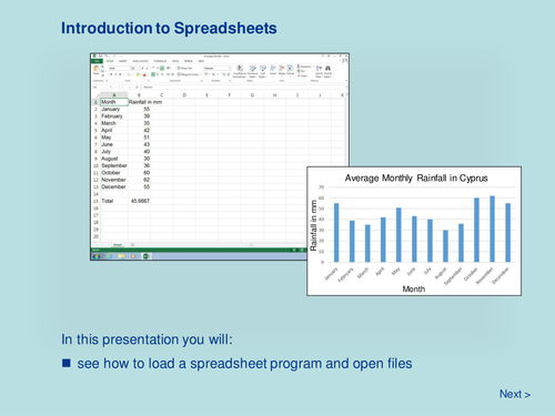 Spreadsheets - Introduction to Spreadsheets
