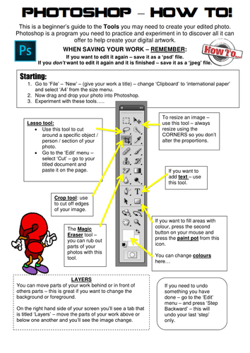 Basic Photoshop Help Sheet