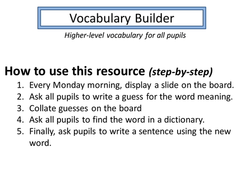 Vocabulary Builder KS3 / KS4 