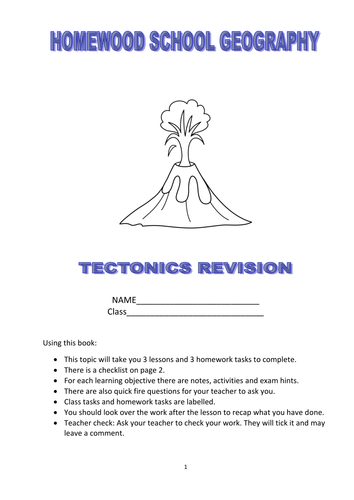 Tectonics revision workbook