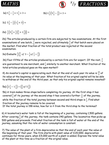 Hard Fractions lesson