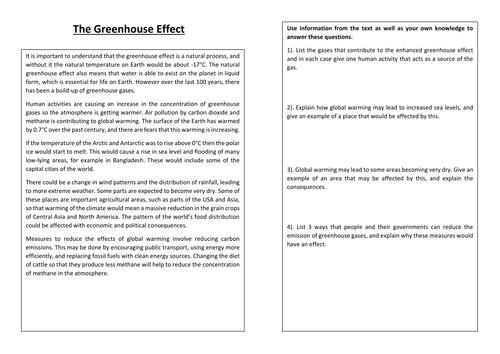 Populations, Acid Rain and the Greenhouse Effect