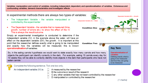 Types of Variables in Experiments