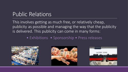 Personal Selling / Public Relations