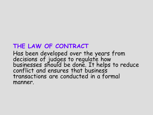 Consumer Law - Contracts