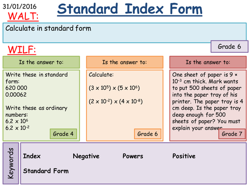 KS4: Calculating Standard Form [Grade 6]