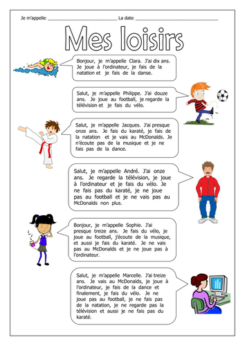 FRENCH - HOBBIES - Mes Loisirs - Worksheets | Teaching Resources