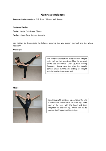 Gymnastics balances lesson plan by GemmaTaylor89 - Teaching Resources - TES