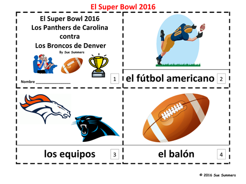 Super Bowl 2016 - 2 Booklets in Spanish - Futbol Americano  