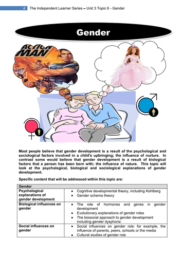 PSYA3 Topic 6 Gender (AQA Old Specification)