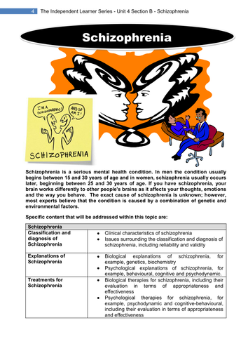 PSYA4 Section A Schizophrenia (AQA Old Specification)