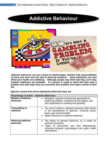 PSYA4 Section B Addictive Behaviour (AQA Old Specification)
